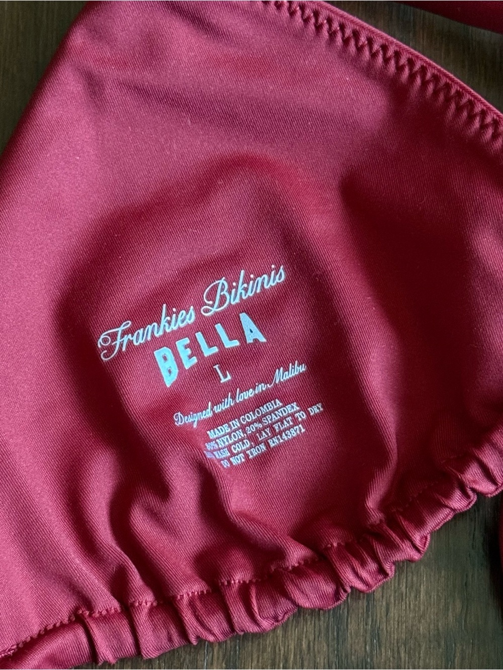 Frankie's Bikinis x BELLA HADID Nick Triangle Bikini Top - Valentine Large - Picture 3 of 3